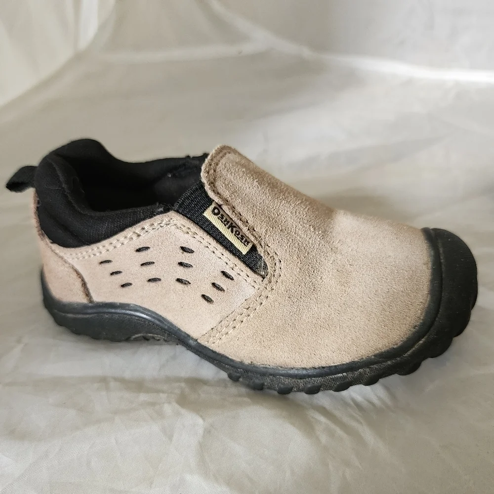 Osk Kosh B'gosh Samuel Infant Size 5 M Tan Leather Slip On Baby Toddler Shoe EUC
